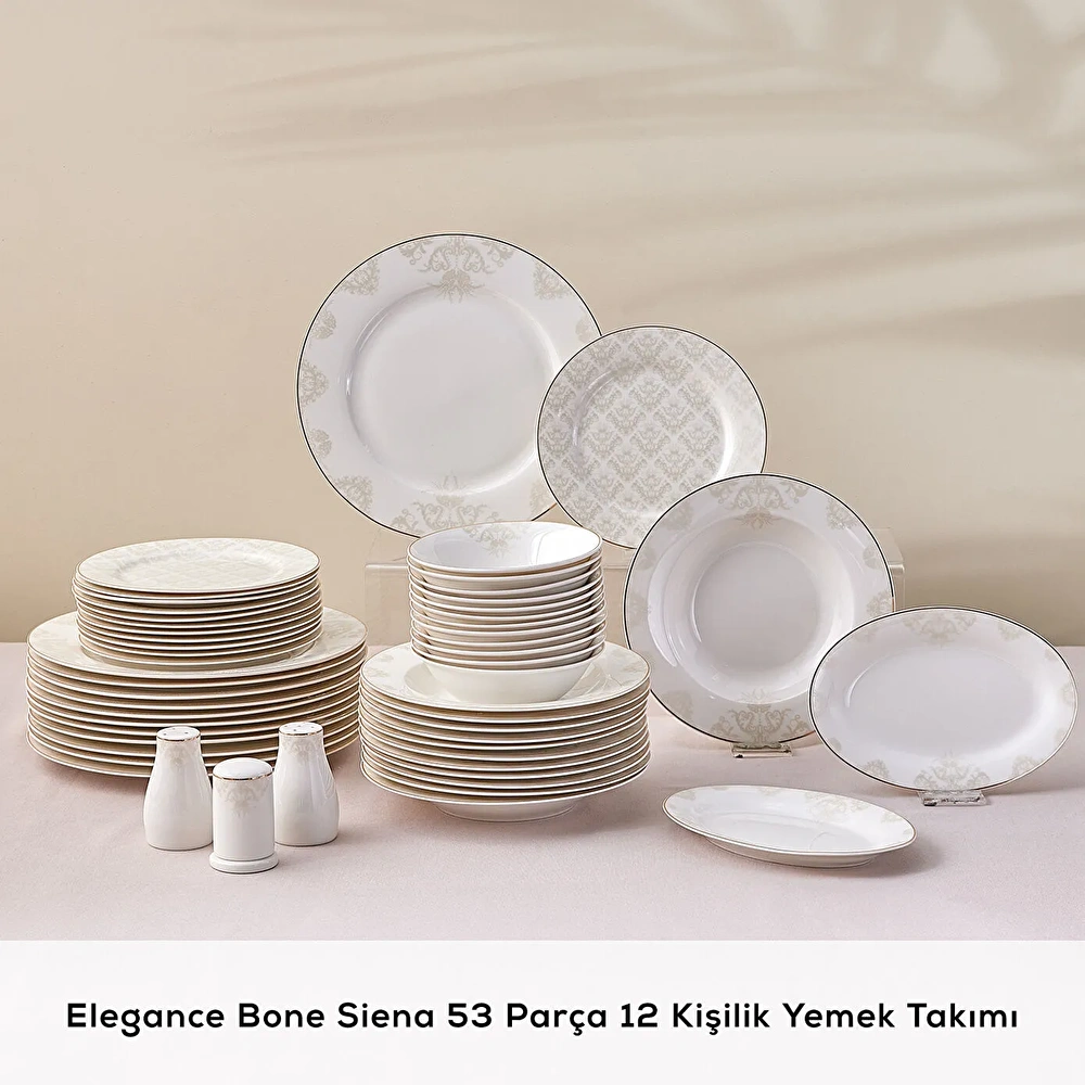 Emsan Elegance Bone Siena 53 Parça 12 Kişilik Yemek Takımı Gold (Premium Serisi 79) - 2