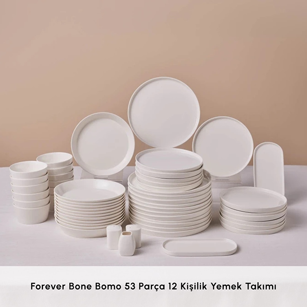 Karaca Forever Bone Bomo 53 Parça 12 Kişilik Yemek Takımı (Premium Serisi 11) - 1