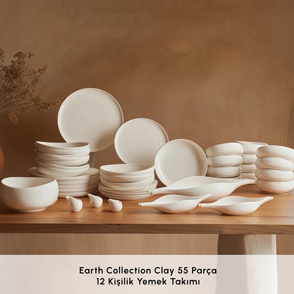 Karaca Red Carpet Earth Collection Clay 55 Parça 12 Kişilik Yemek Takımı (Premium Serisi 32) - 1
