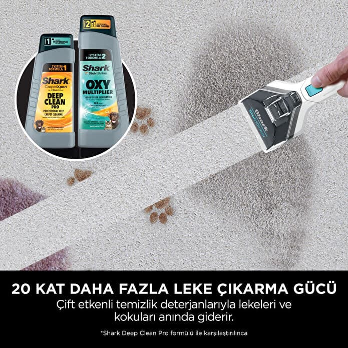 Shark StainStriker Pet Başlıklı, Halı - Koltuk Yıkama ve Leke Çıkarma Makinesi (Deterjan Hediyeli)