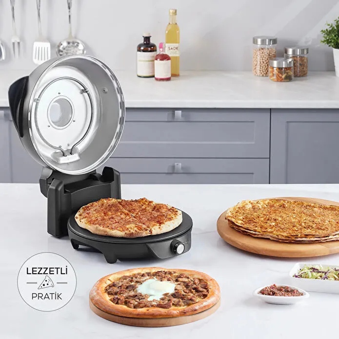 Karaca Gastro 10 in 1 Pizza Pide Lahmacun ve Tandır Ekmeği Makinesi Biodiamond Matte Black - 2