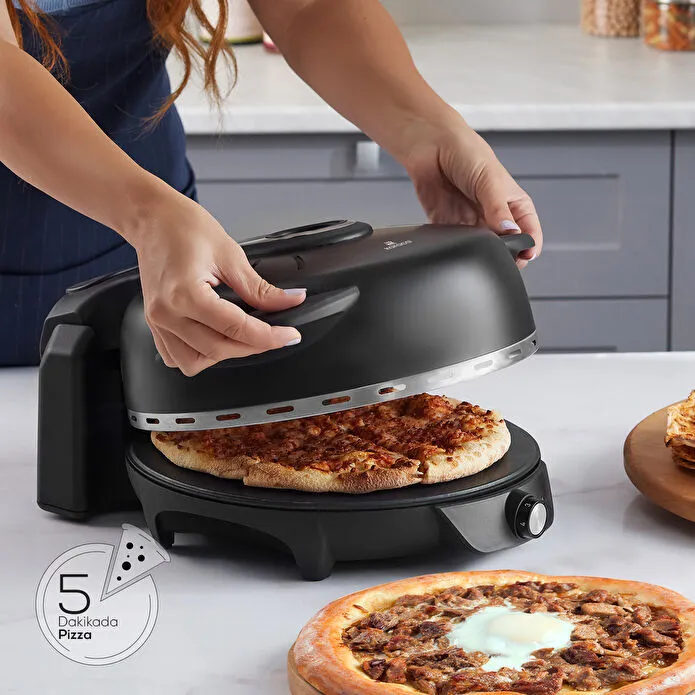 Karaca Gastro 10 in 1 Pizza Pide Lahmacun ve Tandır Ekmeği Makinesi Biodiamond Matte Black - 3